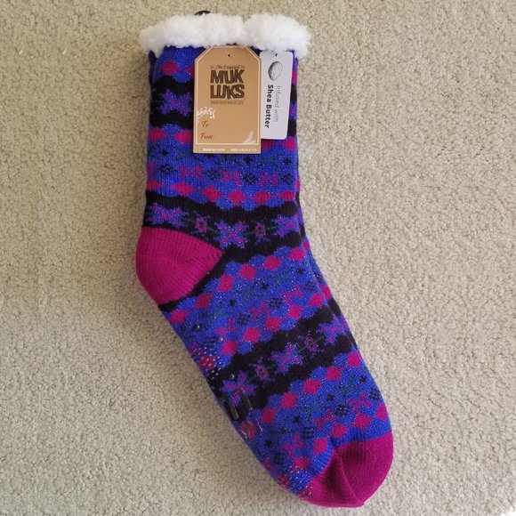 NWT MukLuks Shea Butter Cabin Socks Size L/XL (8.5-11) - Picture 2 of 9